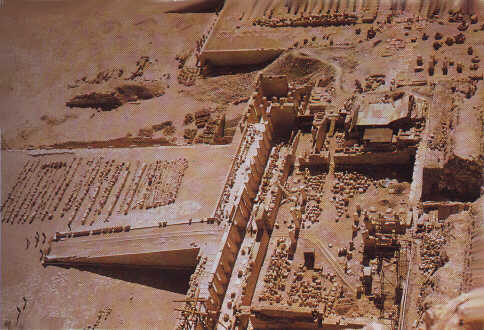 Deir el-Bahari. wityni Hatszepsut e czasie rekonstrukcji